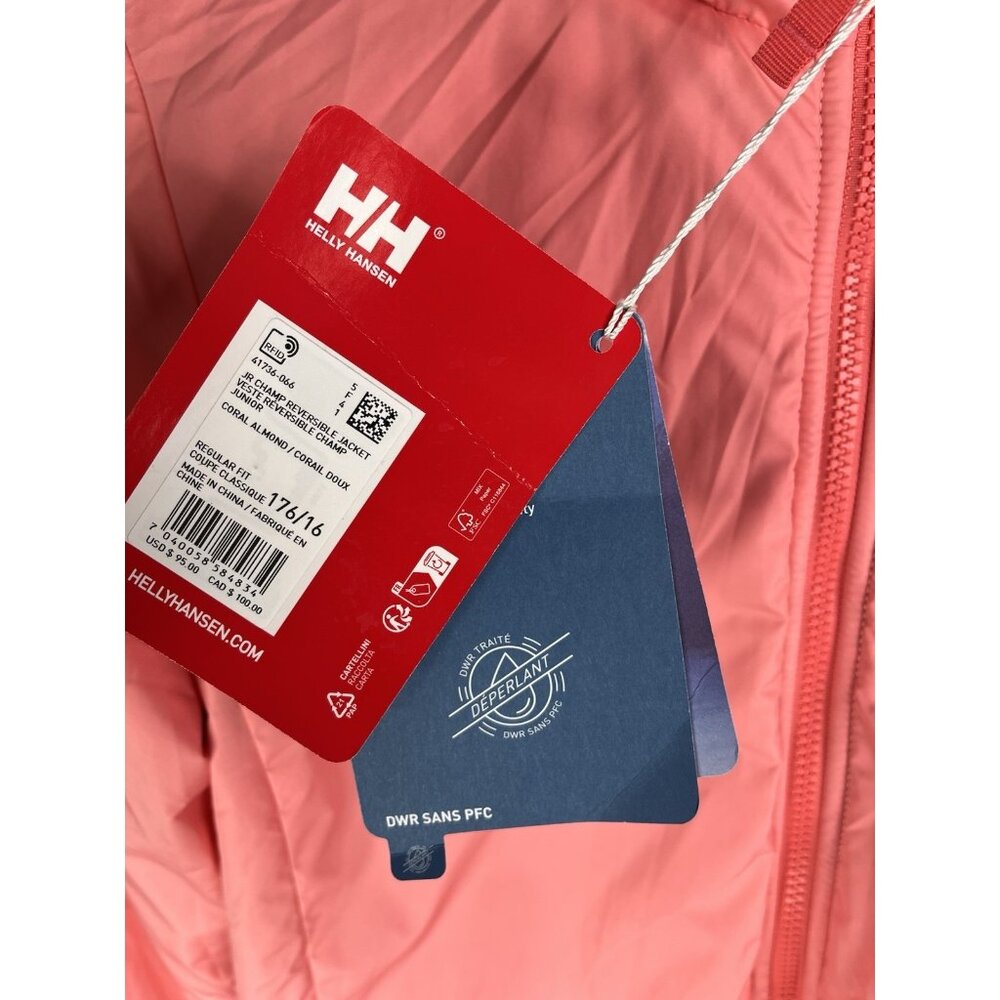 HELLY HANSEN Junior's Coral Almond Reversible Champ Jacket NWT Size 16 - Picture 2 of 7